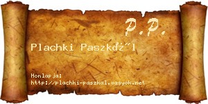 Plachki Paszkál névjegykártya